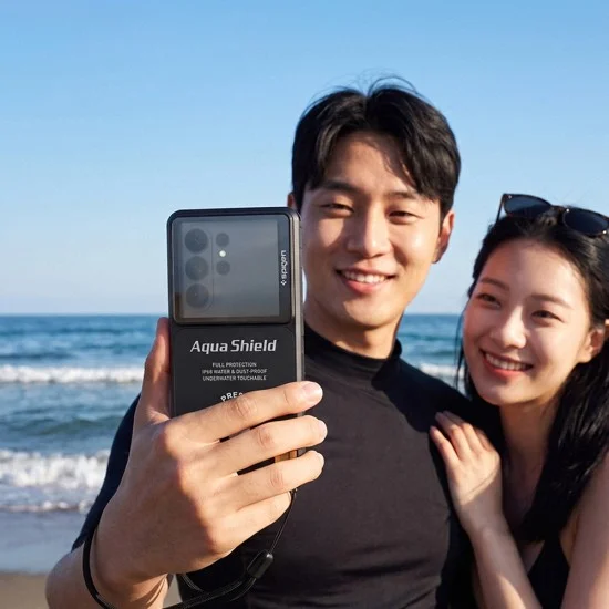 Водоустойчив калъф Spigen Aqua Shield Waterproof Case A604 (ACS11675) - пълна защита, подводна сензорна поддръжка, IP68 - Черен