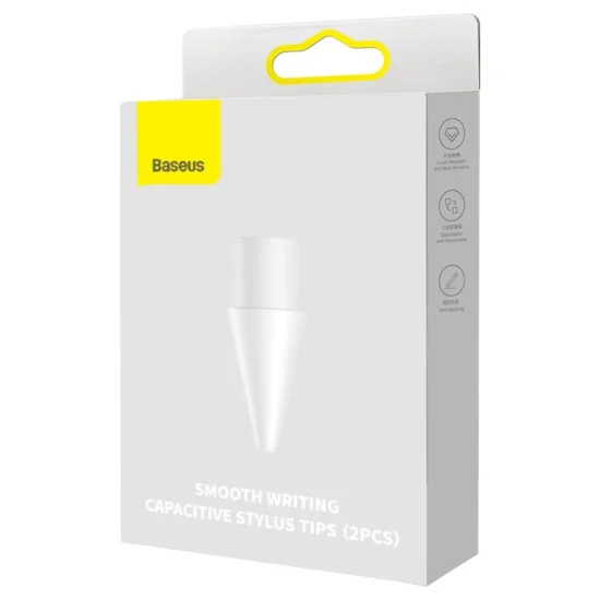 Връхчета за активен стилус (2 броя) Writing Capacitive Stylus Tips (SXBC010002) - Чувствителен сензорен контрол, Гладко рисуване, 12.5x4.9mm - Baseus - Бял