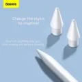 Връхчета за активен стилус (2 броя) Writing Capacitive Stylus Tips (SXBC010002) - Чувствителен сензорен контрол, Гладко рисуване, 12.5x4.9mm - Baseus - Бял