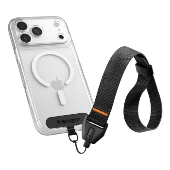 Връзка за ръка Spigen Wrist Lanyard Strap + ConTag (AFA11626) - универсална, автоматично регулиране, бутон за бързо освобождаване - Черен