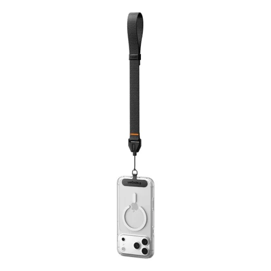 Връзка за ръка Spigen Wrist Lanyard Strap + ConTag (AFA11626) - универсална, автоматично регулиране, бутон за бързо освобождаване - Черен