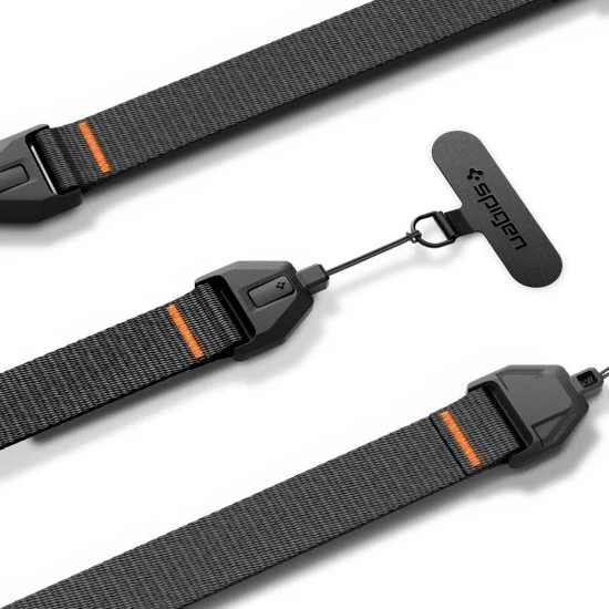 Връзка за ръка Spigen Wrist Lanyard Strap + ConTag (AFA11626) - универсална, автоматично регулиране, бутон за бързо освобождаване - Черен