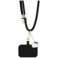 Връзка за врата / рамо Hello Kitty Crossbody Cord - с талисман Kitty Head, универсална, найлон, 150cm - Черна
