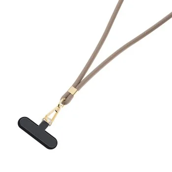 Връзка за телефон 3mk Crossbody Cord Easy Clip Elite (RWS2-70) - Luxury Design, Nylon, Durable, 0.8m, Universal - Gold Taupe