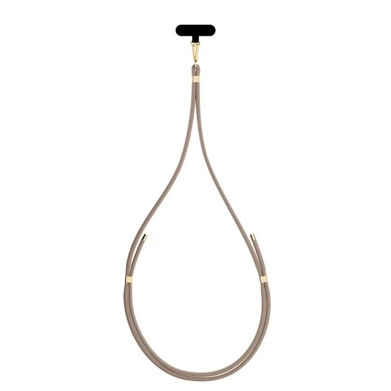 Връзка за телефон 3mk Crossbody Cord Easy Clip Elite (RWS2-70) - Luxury Design, Nylon, Durable, 0.8m, Universal - Gold Taupe