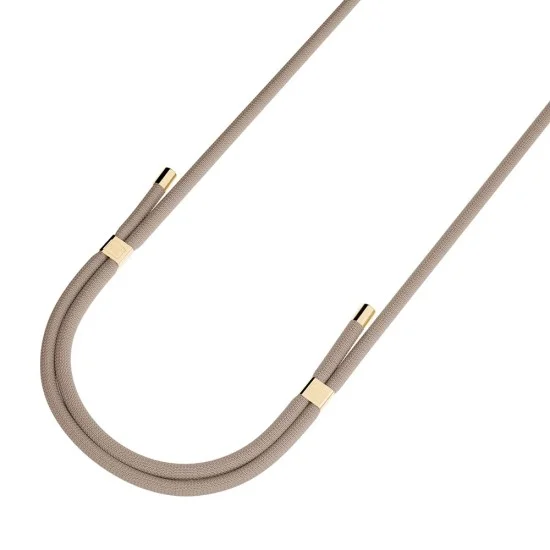 Връзка за телефон 3mk Crossbody Cord Easy Clip Elite (RWS2-70) - Luxury Design, Nylon, Durable, 0.8m, Universal - Gold Taupe