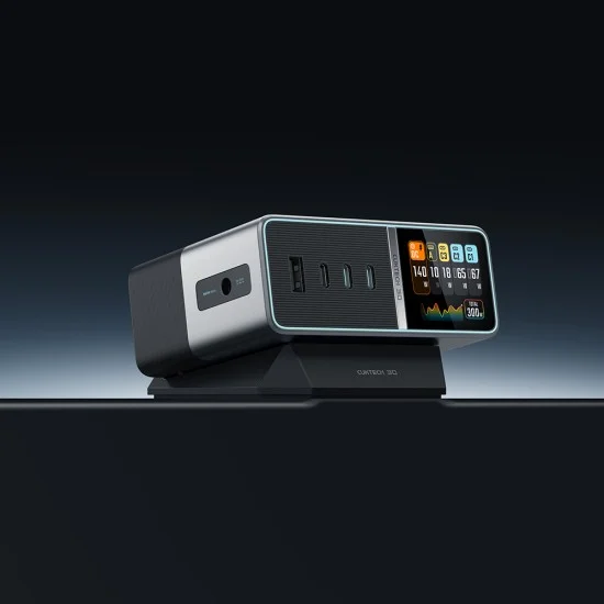 Зарядна станция TA3005U (CUKTA300OGGR) - с USB-C кабел, DC, USB, Type-C, PD3.1, GaN, Екран дисплей, 300W - Cuktech - Сив