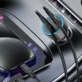 Зарядно за кола Acefast (B21) - USB, Type-C, 75W, PD3.0, LED фоново осветление, интелигентно разпределение на мощността, DC12-24V - Метално сиво