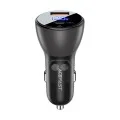 Зарядно за кола Acefast (B6) - с дигитален дисплей, USB, Type-C, бързо зареждане, 63W, PD3.0, PPS, QC3.0, цинкова сплав - Черно
