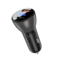 Зарядно за кола Acefast (B6) - с дигитален дисплей, USB, Type-C, бързо зареждане, 63W, PD3.0, PPS, QC3.0, цинкова сплав - Черно