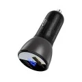 Зарядно за кола Acefast (B6) - с дигитален дисплей, USB, Type-C, бързо зареждане, 63W, PD3.0, PPS, QC3.0, цинкова сплав - Черно
