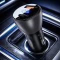 Зарядно за кола Acefast (B6) - с дигитален дисплей, USB, Type-C, бързо зареждане, 63W, PD3.0, PPS, QC3.0, цинкова сплав - Черно