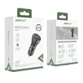 Зарядно за кола Acefast (B6) - с дигитален дисплей, USB, Type-C, бързо зареждане, 63W, PD3.0, PPS, QC3.0, цинкова сплав - Черно