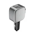 Зарядно за кола CC903P (CKCC903PGLBK) - USB, Type-C, Вграден прибиращ се кабел, LED Дисплей, 100W - Cuktech - Черен