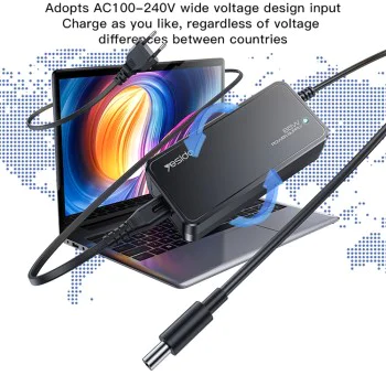 Зарядно за лаптоп Yesido Universal Laptop Adapter (CG11E) - Smart Chip, 65W, 5A, 1m - Черно