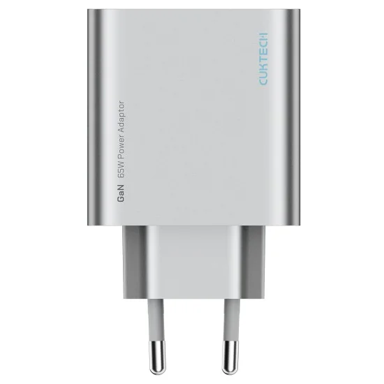 Зарядно за мрежа A15C-EU (CUK0A15CEUSL) - 2x USB-C, USB, Бързо зареждане, 65W, GaN Технология - Cuktech - Бял