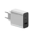 Зарядно за мрежа A15C-EU (CUK0A15CEUSL) - 2x USB-C, USB, Бързо зареждане, 65W, GaN Технология - Cuktech - Бял