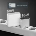 Зарядно за мрежа A15C-EU (CUK0A15CEUSL) - 2x USB-C, USB, Бързо зареждане, 65W, GaN Технология - Cuktech - Бял