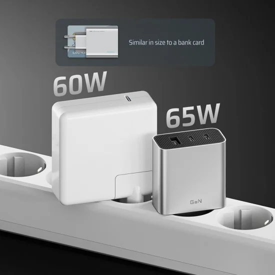 Зарядно за мрежа A15C-EU (CUK0A15CEUSL) - 2x USB-C, USB, Бързо зареждане, 65W, GaN Технология - Cuktech - Бял