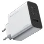 Зарядно за мрежа A15C-EU (CUK0A15CEUSL) - 2x USB-C, USB, Бързо зареждане, 65W, GaN Технология - Cuktech - Бял