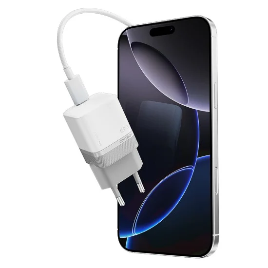 Зарядно за мрежа AC301 (CKAC301SEUWH) - Type-C, с включен USB-C кабел, GaN Технология, 40W - Cuktech - Бял