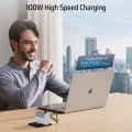 Зарядно за мрежа AD1003EU (CKAD1003EUGW) - с включен Type-C кабел, 2x USB-C, USB, 100W, GaN Технология - Cuktech - Бял