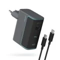 Зарядно за мрежа AD1003EU (CUKAD1003EUG) - с включен Type-C кабел, 2x USB-C, USB, 100W, GaN Технология - Cuktech - Сив