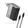 Зарядно за мрежа AD1404UEU (CKAD1404UEUG) - с включен Type-C кабел, 3x USB-C, USB, 140W, Бързо зареждане - Cuktech - Сив