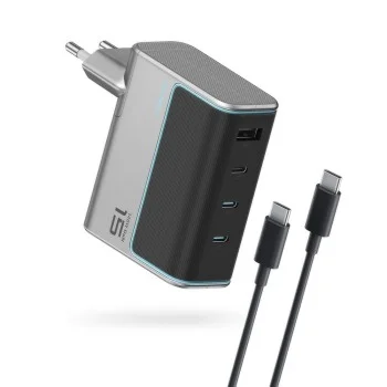 Зарядно за мрежа AD1404UEU (CKAD1404UEUG) - с включен Type-C кабел, 3x USB-C, USB, 140W, Бързо зареждане - Cuktech - Сив