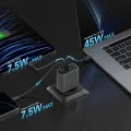 Зарядно за мрежа AD653C EU (CUKAD653EUGR) - 2x USB-C, 1x USB-A, Бързо зареждане, 65W, GaN Технология - Cuktech - Сив