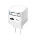 Зарядно за мрежа AD653W (CUKA653WEUWT) - с прибиращ се USB-C кабел, USB-C, USB, 67W, GaN Технология, 0.7m - Cuktech - Бял