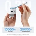 Зарядно за мрежа AD653W (CUKA653WEUWT) - с прибиращ се USB-C кабел, USB-C, USB, 67W, GaN Технология, 0.7m - Cuktech - Бял