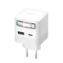 Зарядно за мрежа AD653W (CUKA653WEUWT) - с прибиращ се USB-C кабел, USB-C, USB, 67W, GaN Технология, 0.7m - Cuktech - Бял