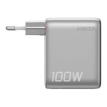 Зарядно за мрежа Wall Charger (B121BG41) - Бързо зареждане, с Дисплей, 100W, 2x USB-C, USB - Anker - Сребрист