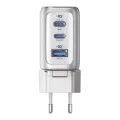 Зарядно за мрежа Wall Charger (B121BG41) - Бързо зареждане, с Дисплей, 100W, 2x USB-C, USB - Anker - Сребрист