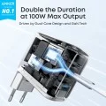 Зарядно за мрежа Wall Charger (B121BG41) - Бързо зареждане, с Дисплей, 100W, 2x USB-C, USB - Anker - Сребрист