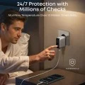 Зарядно за мрежа Wall Charger (B121BG41) - Бързо зареждане, с Дисплей, 100W, 2x USB-C, USB - Anker - Сребрист