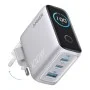 Зарядно за мрежа Wall Charger (B121BG41) - Бързо зареждане, с Дисплей, 100W, 2x USB-C, USB - Anker - Сребрист