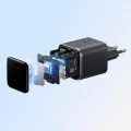 Зарядно за мрежа Wall Charger Nano (A121DGO1) - Type-C, GaN, Бързо зареждане, със Смарт дисплей, Care Mode, 45W, EU - Anker - Оранжев