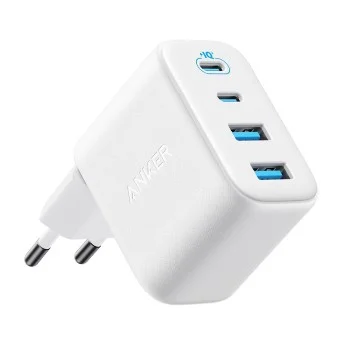 Зарядно за мрежа Wall Charger Zolo (A121EG21) - GaN Бързо зарядно, 2x Type-C, USB, 100W, EU - Anker - Бял