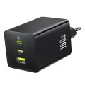 Зарядно за стена Baseus EnerFill FE11 (P10182102123-00) - USB, 2x Type-C, 100W, бързо зарядно - Черен (Cosmic Black)
