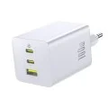 Зарядно за стена Baseus EnerFill FE11 (P10182102213-00) - USB, 2x Type-C, 100W, бързо зарядно - Бял (Moon White)