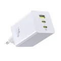 Зарядно за стена Baseus EnerFill FE11 (P10182102213-00) - USB, 2x Type-C, 100W, бързо зарядно - Бял (Moon White)