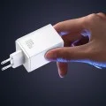 Зарядно за стена Baseus EnerFill FE11 (P10182102213-00) - USB, 2x Type-C, 100W, бързо зарядно - Бял (Moon White)