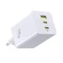 Зарядно за стена Baseus EnerFill FE11 (P10182102213-00) - USB, 2x Type-C, 100W, бързо зарядно - Бял (Moon White)