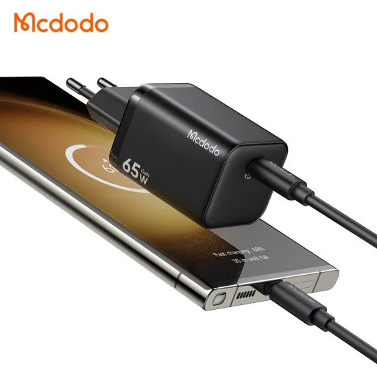Зарядно за стена Mcdodo Ultimate Mini (CH-0850) - GaN USB-C, 65W, бързо зарядно - Черно