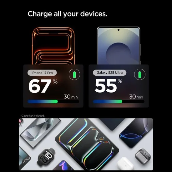Зарядно устройство за мрежа Spigen Wall Charger Essential EE301EU (ACH09493) - Type-C, бързо зареждане, Quantum Boost, 30W - Черен