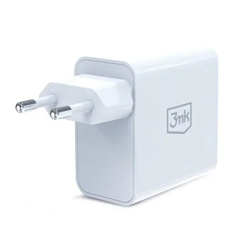 Зарядно устройство 3mk GaN (Wall Charger) - USB, Type-C, 45W, PD 3.0 - Бяло