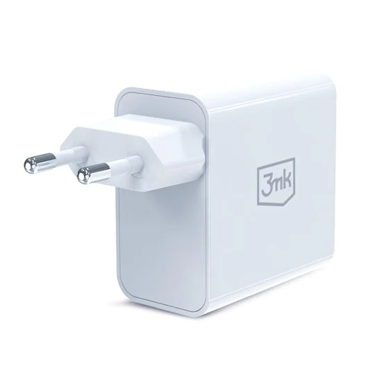 Зарядно устройство 3mk GaN (Wall Charger) - USB, Type-C, 45W, PD 3.0 - Бяло