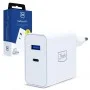 Зарядно устройство 3mk GaN (Wall Charger) - USB, Type-C, 45W, PD 3.0 - Бяло